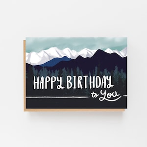 Célébrez votre côté aventureux avec notre carte d'anniversaire de montagne | Carte d'anniversaire de montagne | Carte d'anniversaire d'aventure | Carte d'anniversaire en plein air