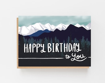 Celebrate Your Adventurous Side with Our Mountain Birthday Card | Mountain Birthday Card | Adventure Birthday Card |  Outdoors Birthday Card