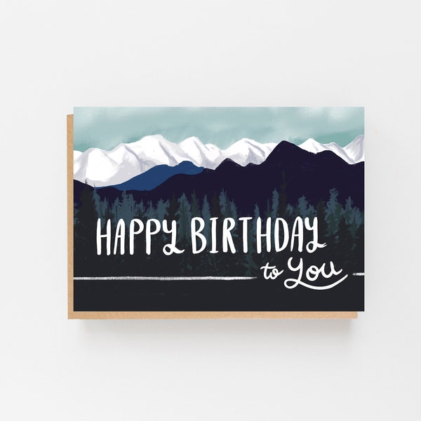 Celebrate Your Adventurous Side with Our Mountain Birthday Card | Mountain Birthday Card | Adventure Birthday Card |  Outdoors Birthday Card