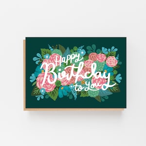 Happy Birthday Vintage - Donkergroen
