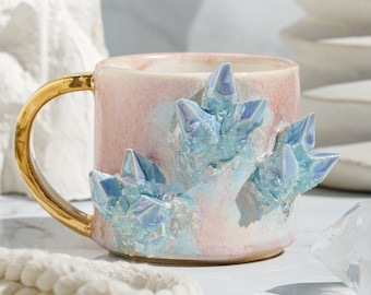 Crystal Lite Mug | CHOOSE YOUR COLOR | Handmade mug for a unique way to enjoy your favorite hot beverage with a touch of natural beauty