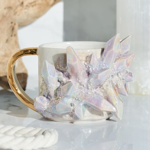 Aura Prism Crystal Mug | Handmade mug for a unique and artistic way to enjoy your favorite hot beverage with a touch of natural beauty