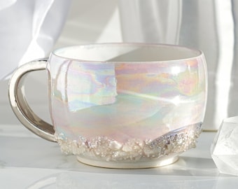 Aura Prism Cappuccino Mug | Handmade mug for a unique and artistic way to enjoy your favorite hot beverage with a touch of natural beauty