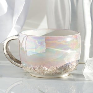 Aura Prism Cappuccino Mug | Handmade mug for a unique and artistic way to enjoy your favorite hot beverage with a touch of natural beauty