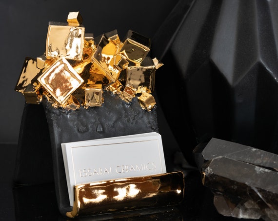MADE-TO-ORDER: 22kt Gold Pyrite Card Holder