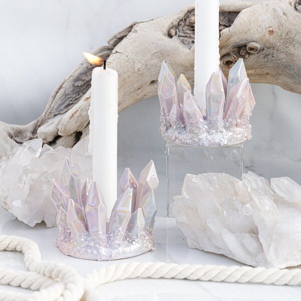 Candle Holder Crystal Prism Etsy