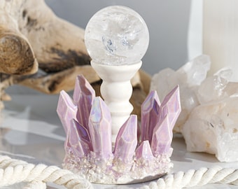 Crystal Sphere Stand | Handmade ceramic crystal sphere stand for an artistic and decorative display of your crystal sphere