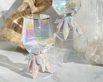 Aura Prism Crystal Rocks Glasses (Set of Two) | Handmade ceramic crystal based rocks glasses, adding elegance to your table setting