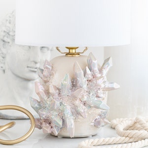 Aura Crystal Table Lamp | Handmade ceramic crystal lamp for a luxurious and natural lighting accent