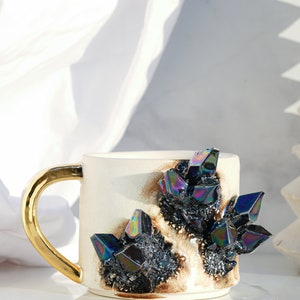 Crystal Lite Mug CHOOSE YOUR COLOR Handmade mug for a unique way to enjoy your favorite hot beverage with a touch of natural beauty image 7