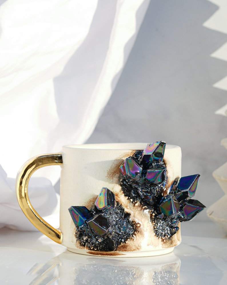 Crystal Lite Mug CHOOSE YOUR COLOR Handmade mug for a unique way to enjoy your favorite hot beverage with a touch of natural beauty image 7