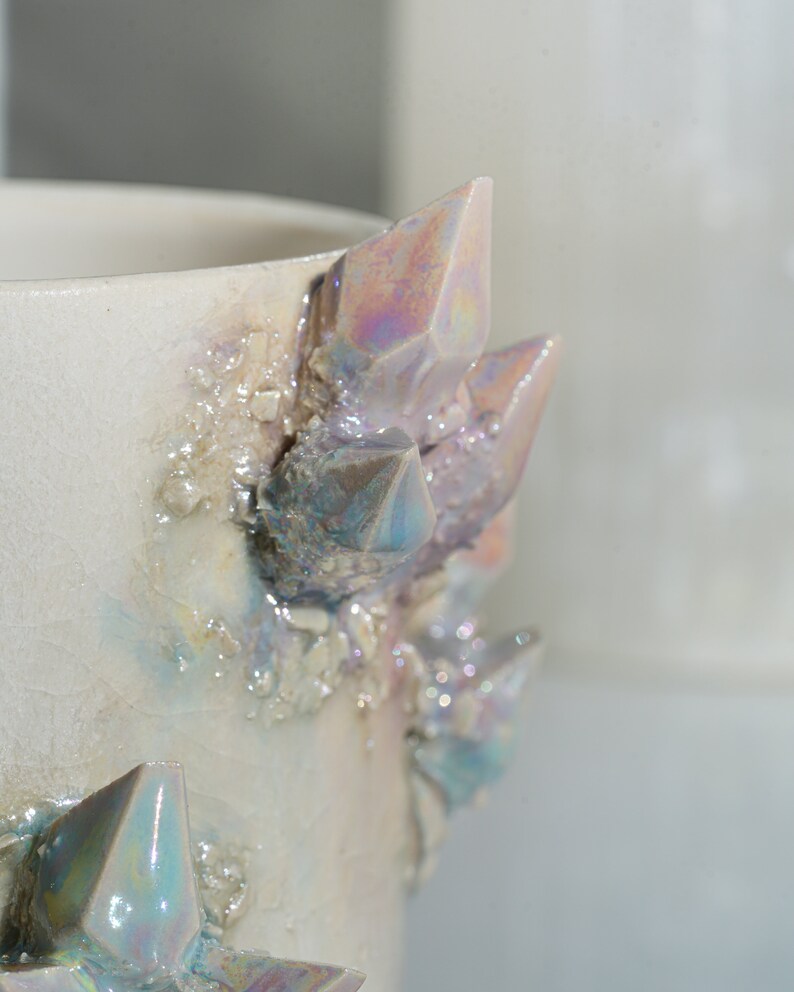 Aura Prism Crystal Lite Mug Handmade mug for a unique and artistic way to enjoy your favorite hot beverage with a touch of natural beauty image 9