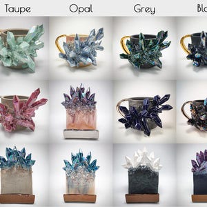 Hanging Crystal Jewelry Display 12x9 CHOOSE YOUR COLOR Handmade ceramic wall-mounted crystal jewelry display image 3