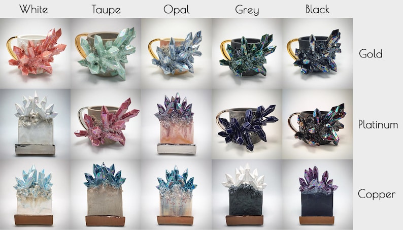 Hanging Crystal Jewelry Display 12x9 CHOOSE YOUR COLOR Handmade ceramic wall-mounted crystal jewelry display image 3