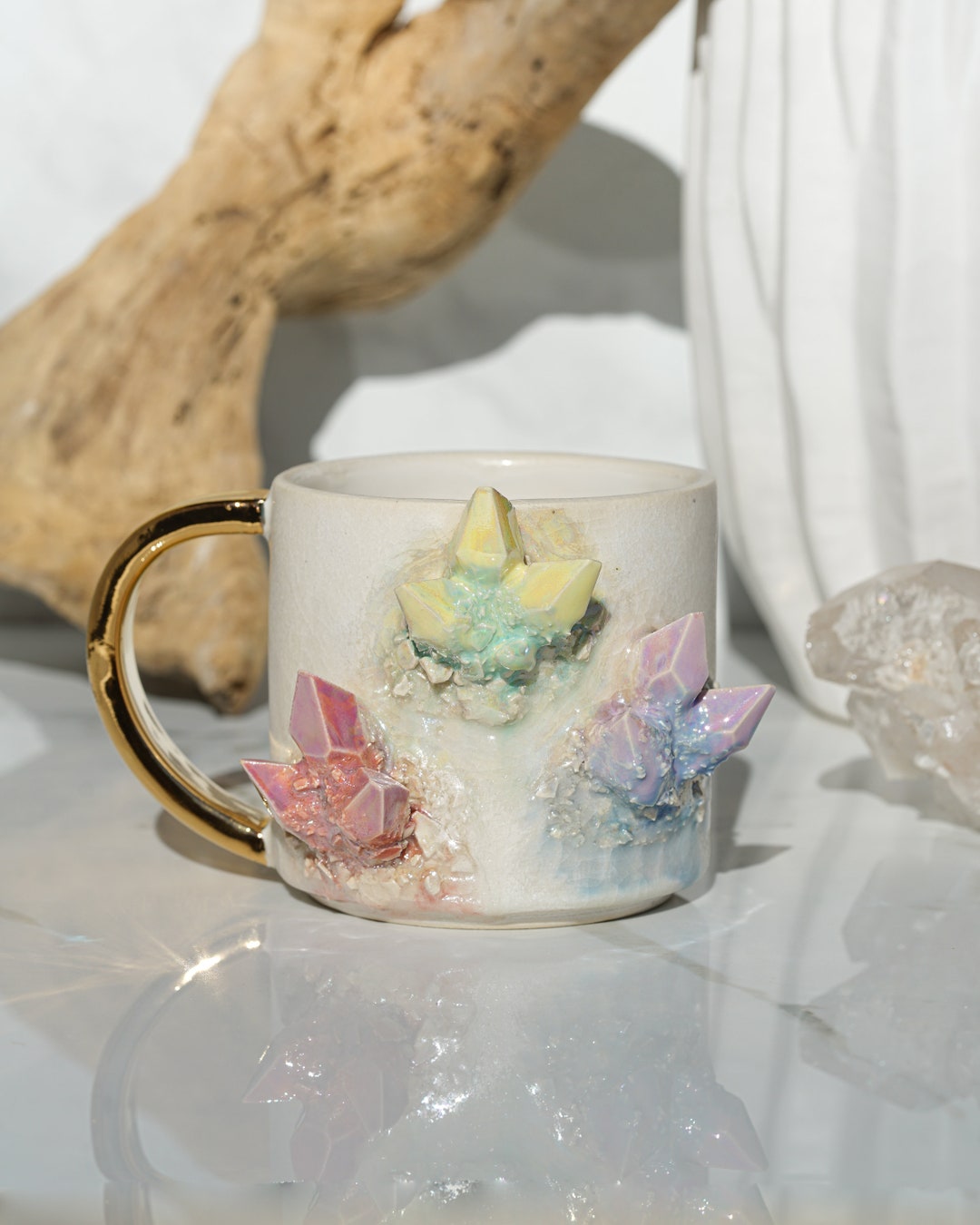 Aura Rainbow Crystal Lite Mug Unique handmade ceramic Etsy 日本