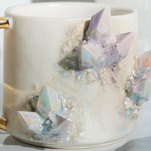 Aura Prism Crystal Lite Mug Handmade mug for a unique and artistic way to enjoy your favorite hot beverage with a touch of natural beauty image 6