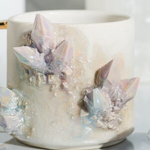 Aura Prism Crystal Lite Mug Handmade mug for a unique and artistic way to enjoy your favorite hot beverage with a touch of natural beauty image 5