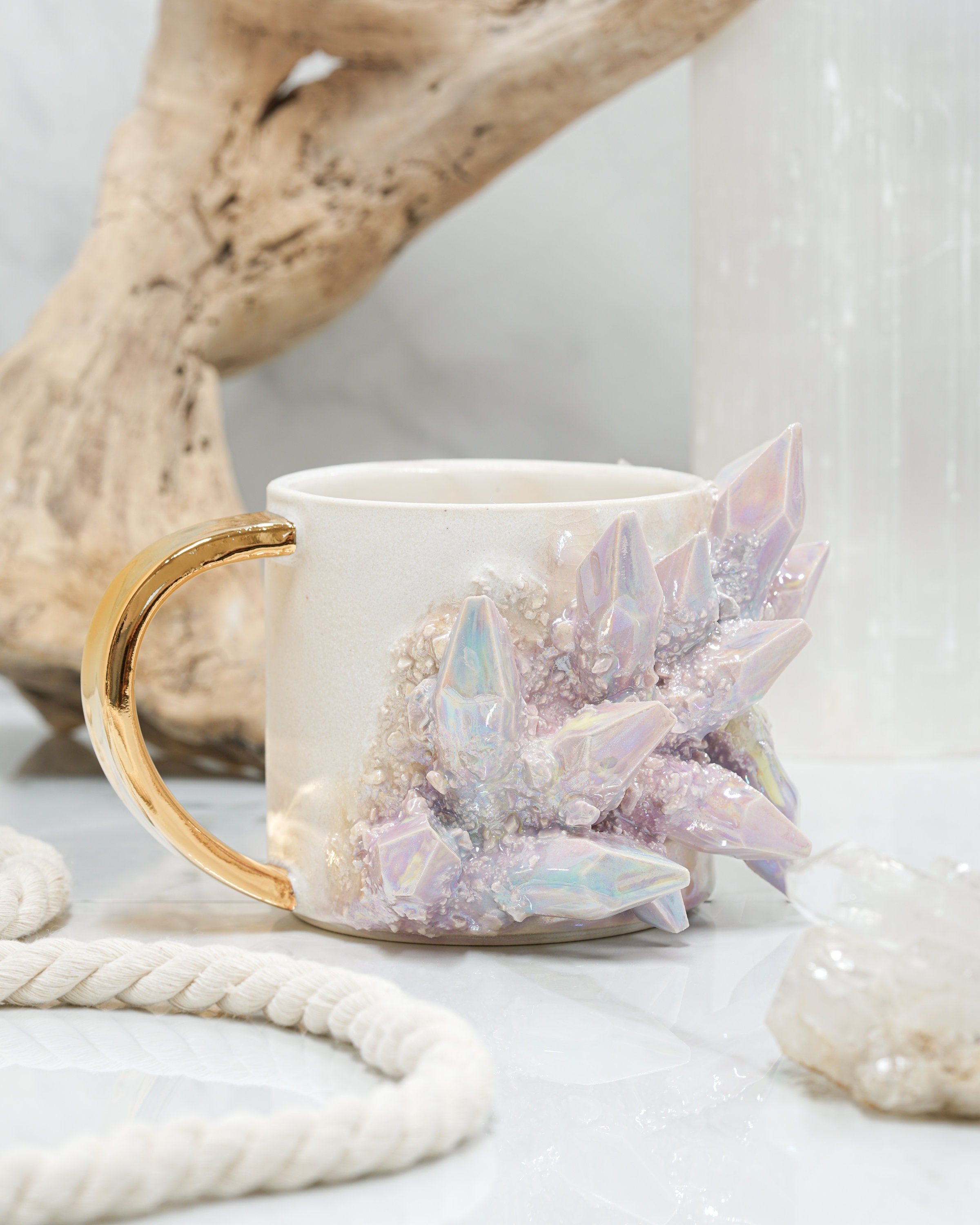 Aura Prism Cappuccino Mug Handmade Mug for a Unique and Artistic Way to  Enjoy Your Favorite Hot Beverage With a Touch of Natural Beauty 
