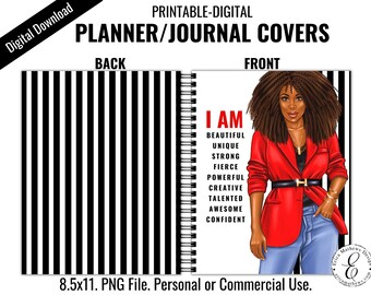 Printable Planner Cover, Affirmation Journal Notebook Covers, Dashboard, 8.5x11, Digital Download, Personal Or Commercial Use