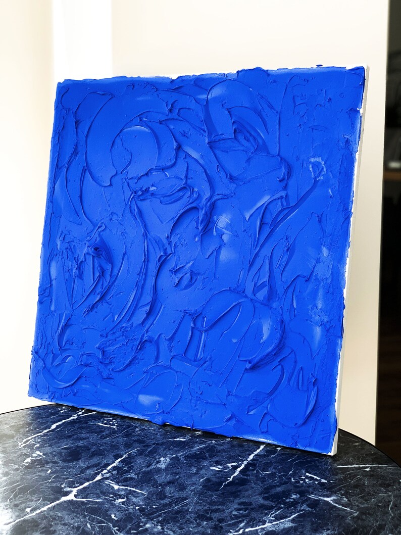 Yves Klein Blue Monochrome Textured Art Ultramarine Etsy
