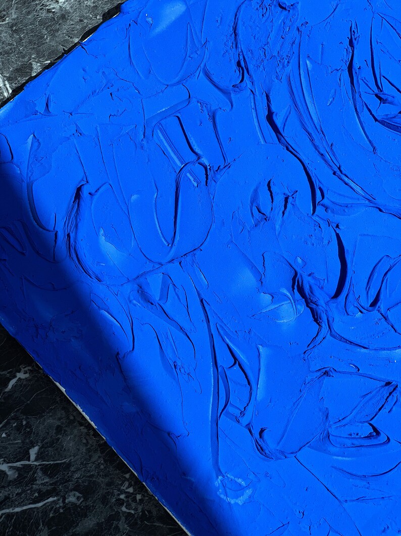 Yves Klein Blue Monochrome Textured Art Ultramarine Etsy
