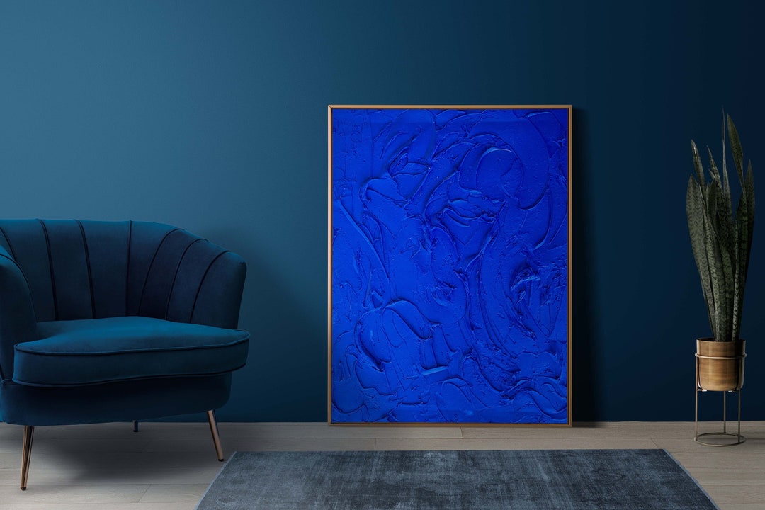 Yves Klein Blue Monochrome Textured Art Ultramarine Etsy