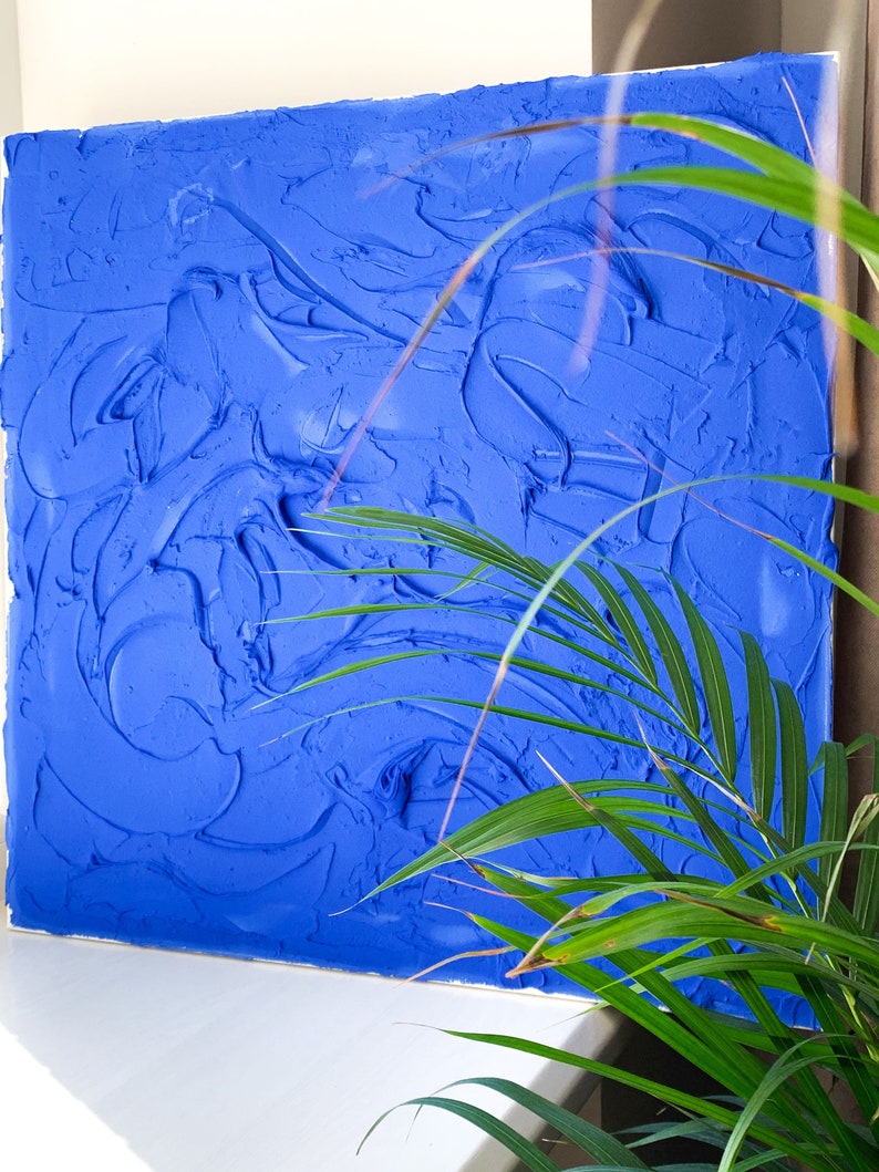 Yves Klein Blue Monochrome Textured Art Ultramarine Etsy