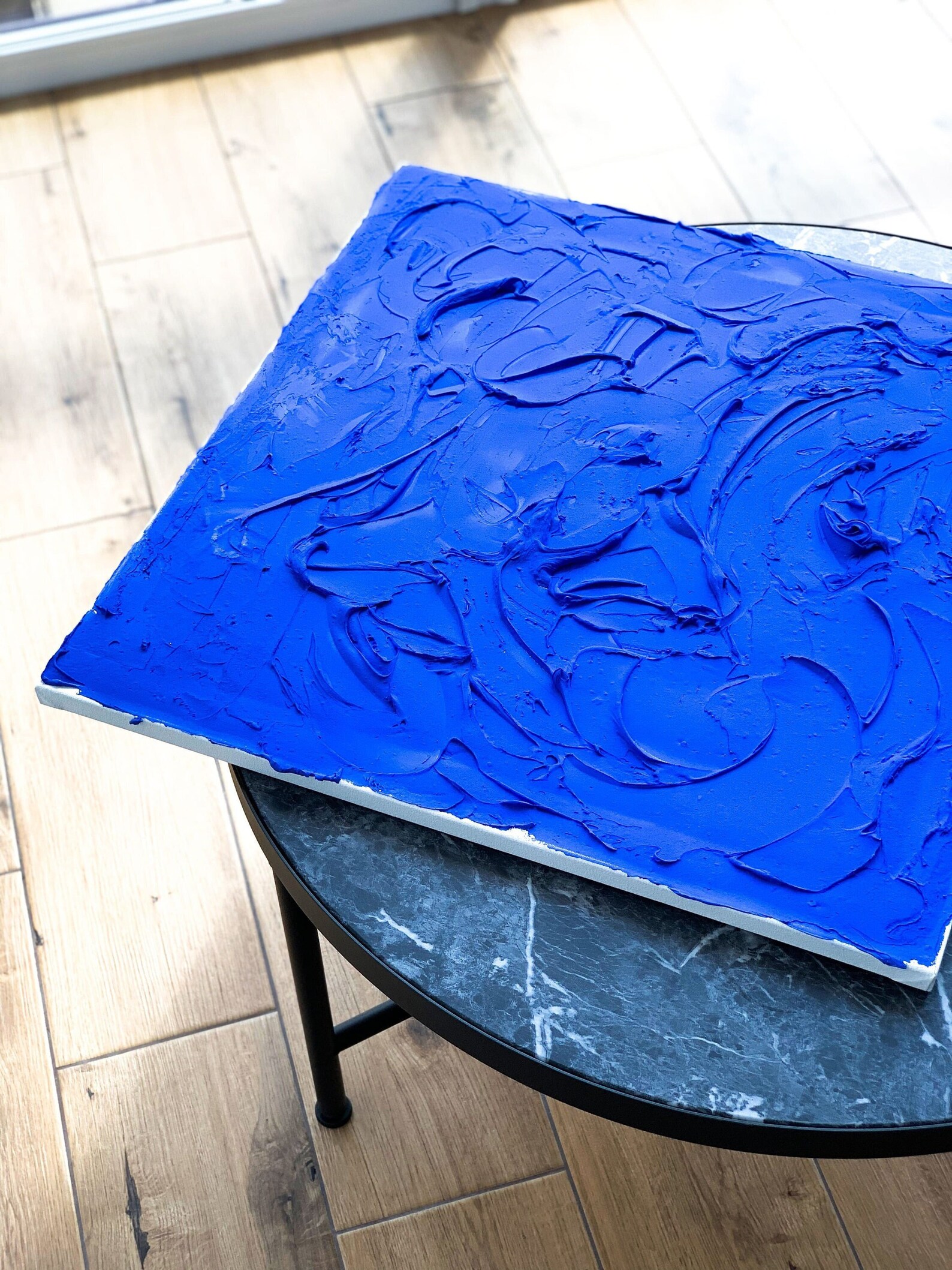 Yves Klein Blue Monochrome Textured Art Ultramarine Etsy