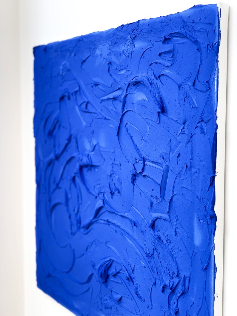 Yves Klein Blue Monochrome Textured Art Ultramarine Etsy