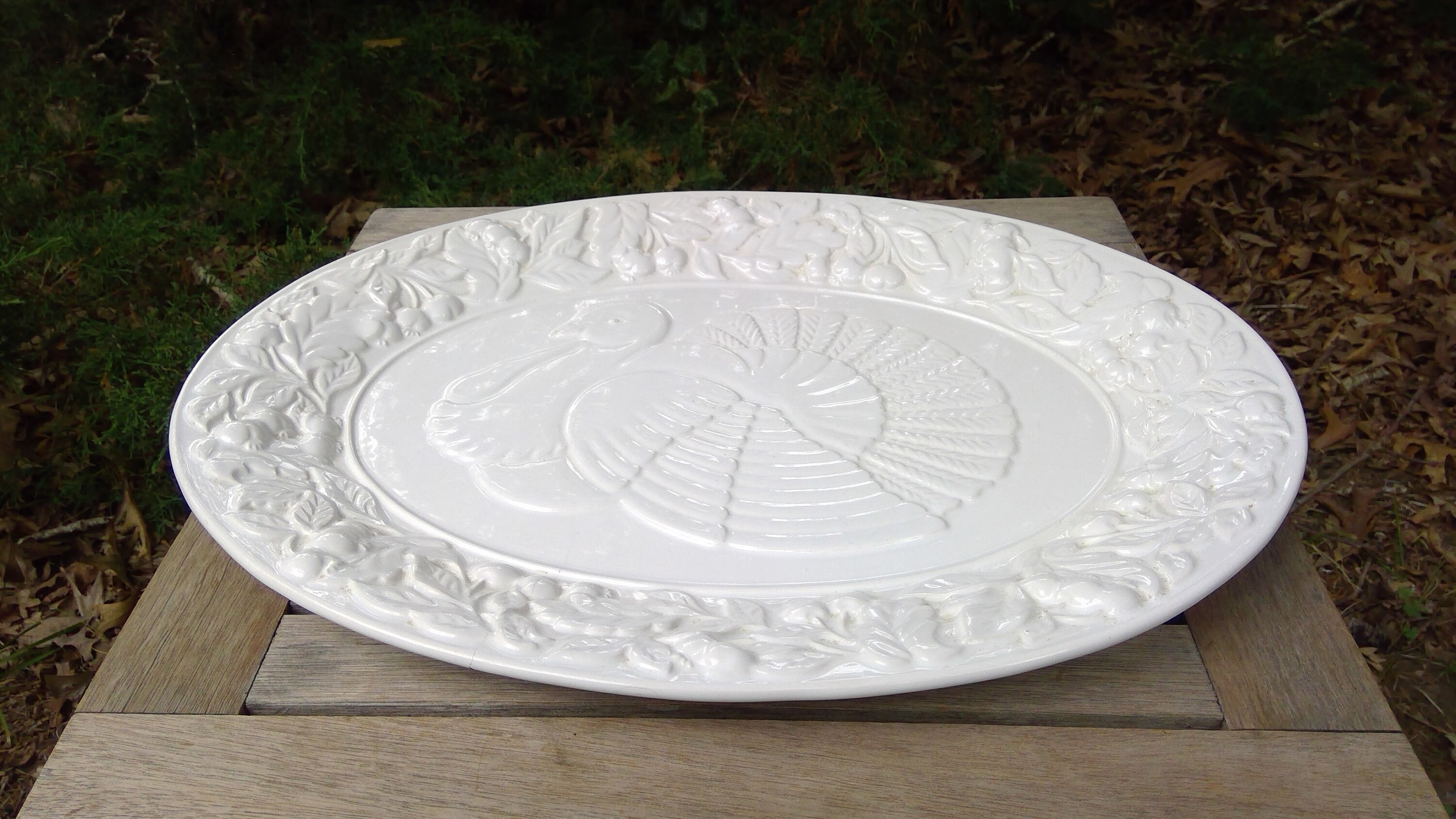 Vintage LARGE Oval Serving PLATTER App 19 in TURKEY Platter Etsy