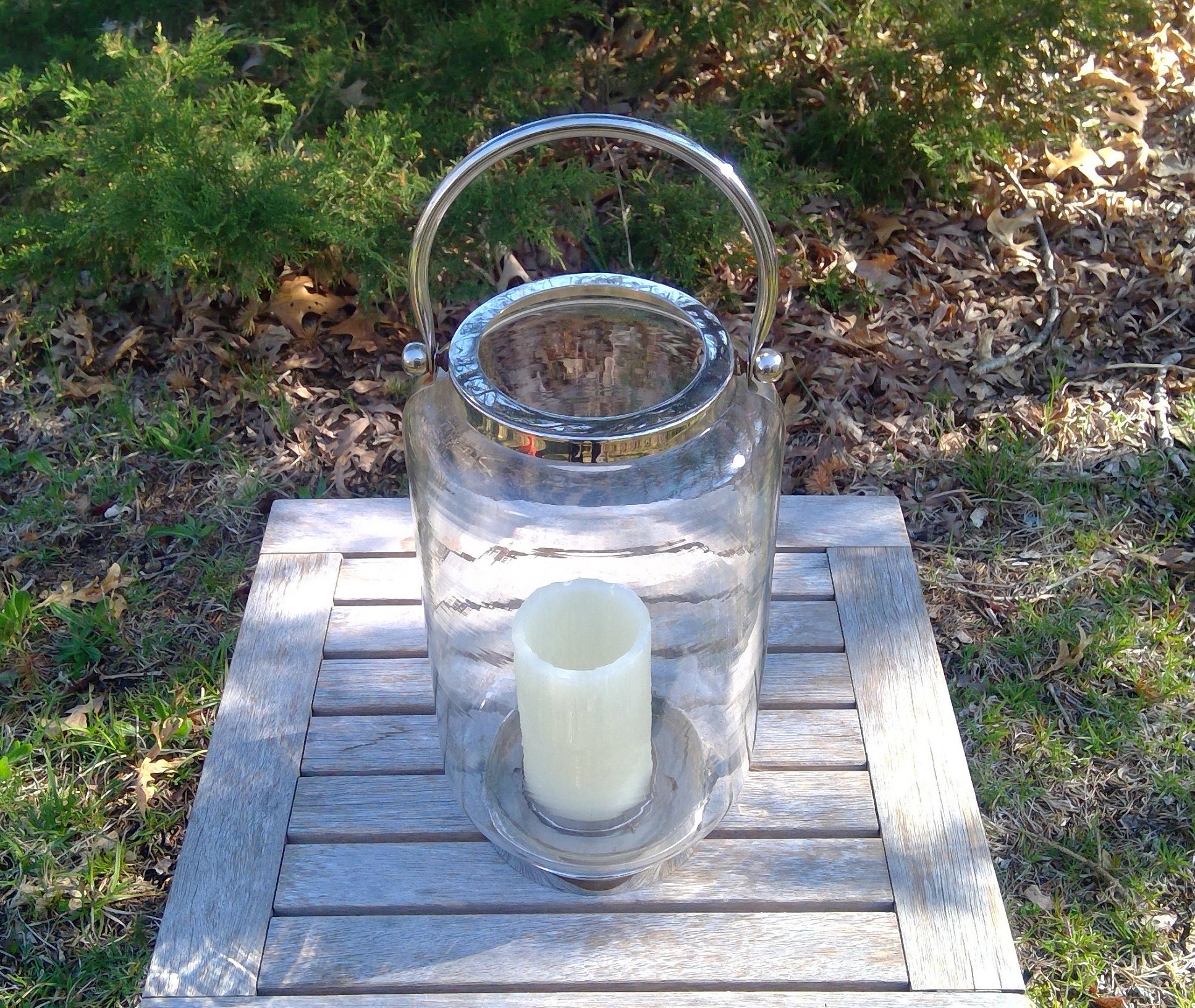 HUGE Outdoor Candle Holders Hurricane Lantern LARGE One Of 2 Etsy