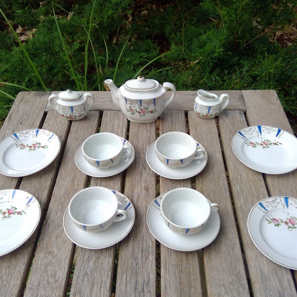 Miniature Pink Gold Tea Set Etsy