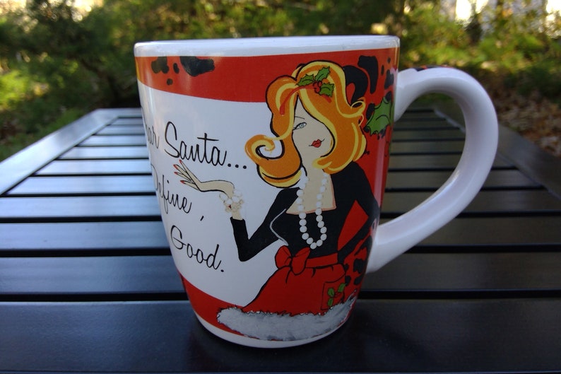 Vintage X Large Christmas MUG dear SANTA Define Good Certified