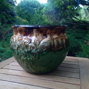 Vintage Large Robinson Pottery PLANTER # 421 Cache Pot Jardiniere Dogwood Majolica Ransbottom RRP Roseville USA www.etsy.com/shop/K1VINTAGE