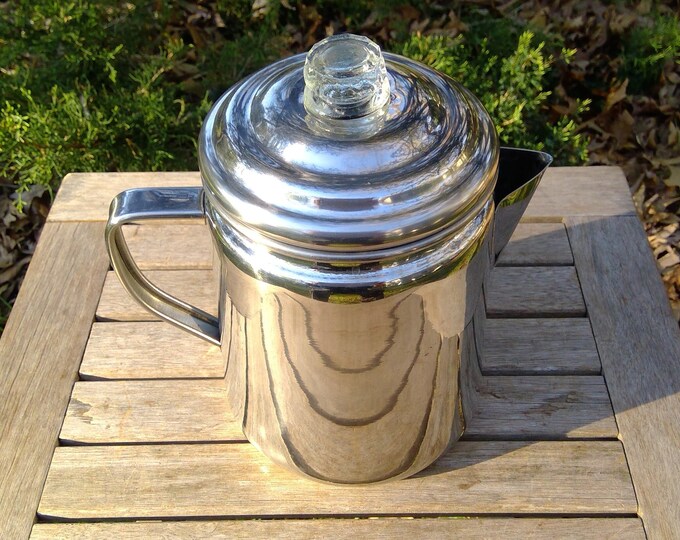 Vintage COLEMAN COFFEE POT Large 12 Cup 9 1/2 Tall Heavy Etsy
