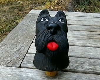 Vintage SCOTTIE DOG HEAD Cork Stopper Dept 56 Scotty Dog Lover Gift Schnauzer Terrier Whimsical Gift Dwww.etsy.com/shop/K1VINTAGEog Owner