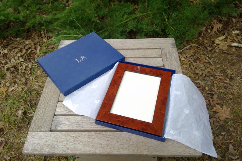 Vintage Photo Frame Tortoise Brown Picture Frame Black Edge LR Paris