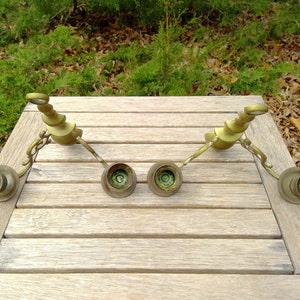 Vintage Brass Metal WALL SCONCES Candle Holders Pair App 9 Tall Two Arm Candlestick Holders Dining Livingroom www.etsy.com/shop/K1VINTAGE image 6