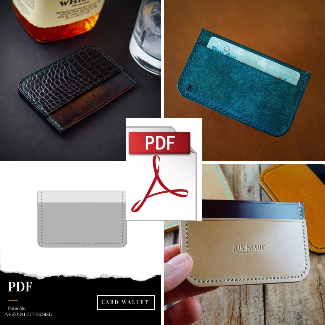 Wallet Template Rounded Pattern Wallet PDF Pattern, Leather Wallet Template, Cardholder, Minimalist ...