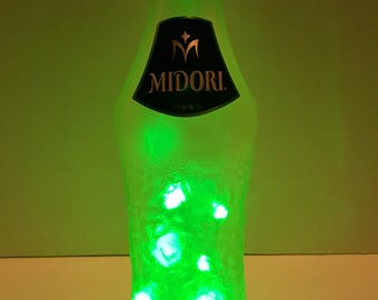 Midori Liquor Bottle with battery lights