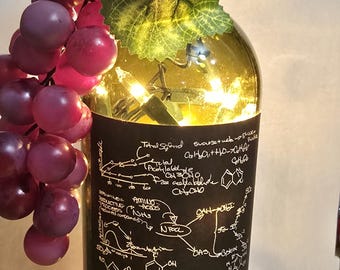 Educated Guess Lighted Wine Bottle
