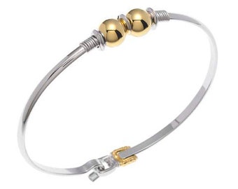 Nautical Cape Cod Style Double Gold Ball Bracelet