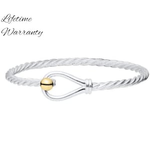 Authentic  LeStage Sterling & 14kt Gold Twisted Loop Ball Bracelet