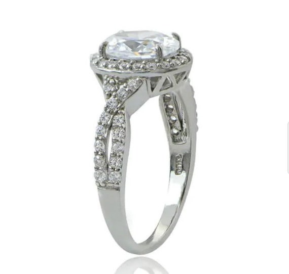 Gorgeous Sterling Silver Halo Ring - image 2