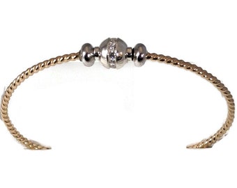 Custom Cape Cod Gold Filled CZ Cuff Bracelet