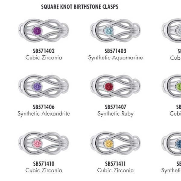 LeStage Convertible Square Knot Birthstone Collection