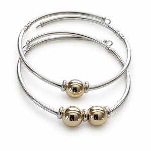 Cape Cod Sterling with 14Kt Gold Filled Ball Classic Flex Bracelets