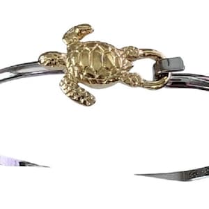 Nautical Tutone Turtle Cuff Bracelet