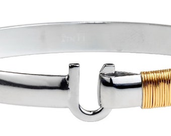 Original 8MM Titanium Hook Bracelet with Gold Wrap