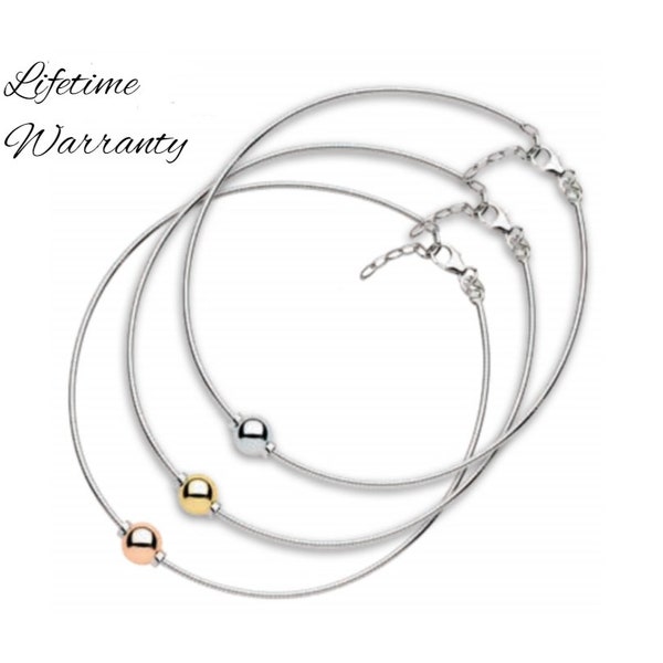 Cape Cod Ball Anklets (silver, gold or rose gold)